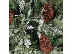 Vánoční stromek s LED diodami a šiškami zelenobílý 120cm PVC+PE