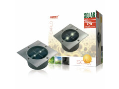 Ranex Solární bodové světlo čtvercové 0,12 W stříbrné 5000.198