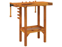  Pracovní stůl se svěráky 92 x 48 x 83 cm masivní akáciové dřevo