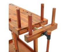  Pracovní stůl se svěráky 92 x 48 x 83 cm masivní akáciové dřevo