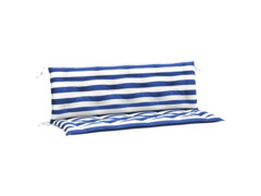  Podušky na lavici 2 ks modré a bílé pruhy 150x50x7 cm textil