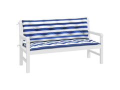  Podušky na lavici 2 ks modré a bílé pruhy 150x50x7 cm textil