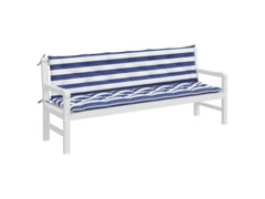 Podušky na lavici 2 ks modré a bílé pruhy 200x50x7 cm textil