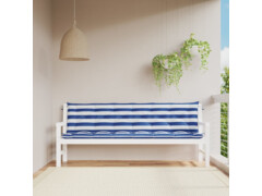  Podušky na lavici 2 ks modré a bílé pruhy 200x50x7 cm textil