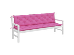  Podušky na zahradní lavici 2 ks růžové 200 x 50 x 7 cm textil