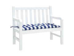  Poduška na zahradní lavici modré a bílé pruhy 110x50x7cm textil