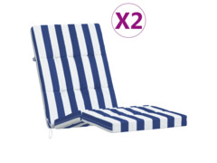  Podušky na polohovací židli 2 ks modré/bílé pruhy látka oxford
