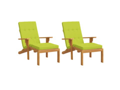  Podušky na polohovací židli 2 ks jasně zelené oxfordská látka