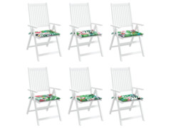  Podušky na zahradní židli 6 ks vícebarevné 40x40x3 cm textil
