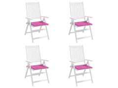  Podušky na zahradní židli 4 ks růžové 40 x 40 x 3 cm textil