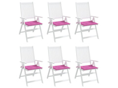  Podušky na zahradní židli 6 ks růžové 40 x 40 x 3 cm textil