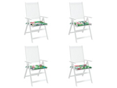  Podušky na zahradní židli 4 ks vícebarevné 50x50x3 cm textil
