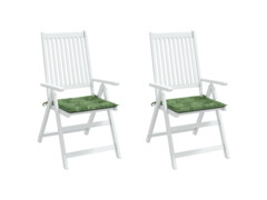  Podušky na zahradní židli 2 ks vzor listů 50 x 50 x 3 cm textil