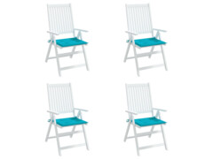  Podušky na zahradní židli 4 ks tyrkysové 50 x 50 x 3 cm textil