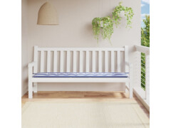  Poduška na zahradní lavici modré a bílé pruhy 200x50x3cm textil