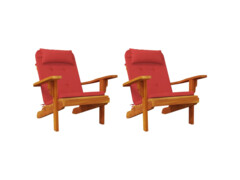  Podušky na židli Adirondack 2 ks červené oxfordská látka