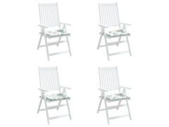  Podušky na zahradní židli 4 ks vzor listů 40 x 40 x 3 cm textil