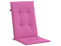  Podušky na židli vysoké opěradlo 2 ks růžové 120x50x3 cm textil