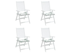  Podušky na židli 4 ks vzor listů 50 x 50 x 3 cm textil