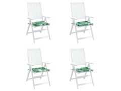  Podušky na židli 4 ks vzor listů 40 x 40 x 3 cm textil