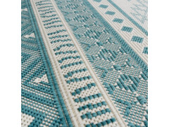  Venkovní koberec akvamarínový a bílý 80 x 250 cm