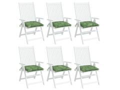  Podušky na židli 6 ks vzor listů 40 x 40 x 7 cm textil