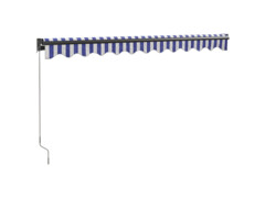  Zatahovací markýza modrá a bílá 3,5 x 2,5 m textil a hliník