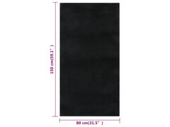  Pratelný koberec hebký krátký vlas 80x150cm protiskluzový černý