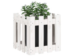  Zahradní truhlík plotový design bílý 40x40x40 cm masiv borovice