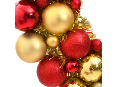  Vánoční věnec červený a zlatý 45 cm polystyren