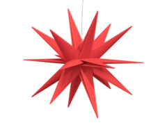  Svítící vánoční hvězda s LED skládací červená 43 cm