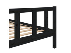  Rám postele černý masivní dřevo 140 x 190 cm