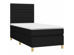  Box spring postel s matrací černá 100 x 200 cm textil