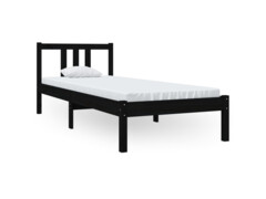  Rám postele černý masivní dřevo 75 x 190 cm Small Single