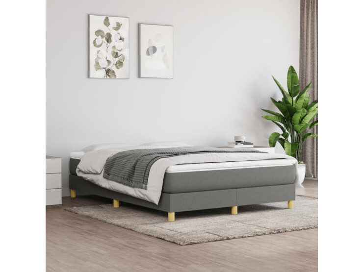  Box spring postel s matrací tmavě šedý 140 x 190 cm textil