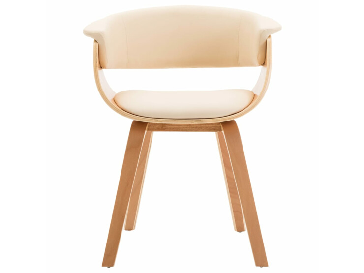  Jídelní židle 2 ks krémové ohýbané dřevo a umělá kůže