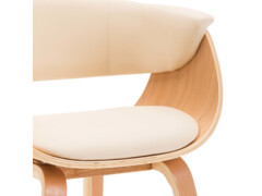  Jídelní židle 2 ks krémové ohýbané dřevo a umělá kůže