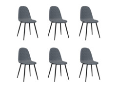  Jídelní židle 6 ks tmavě šedé samet