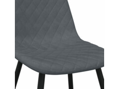  Jídelní židle 6 ks tmavě šedé samet