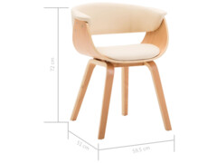 Jídelní židle krémová ohýbané dřevo a umělá kůže