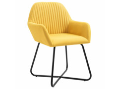  Jídelní židle 2 ks žluté textil