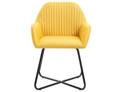  Jídelní židle 2 ks žluté textil