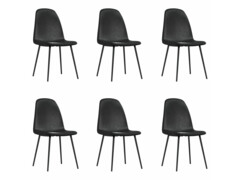  Jídelní židle 6 ks černé umělá kůže