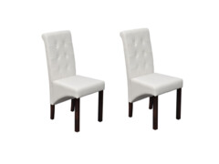  Jídelní židle 2 ks bílé umělá kůže