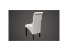 Jídelní židle 2 ks bílé umělá kůže