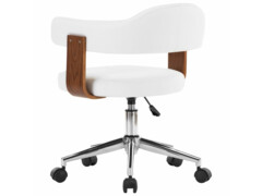  Otočné jídelní židle 2 ks bílé ohýbané dřevo a umělá kůže