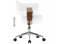  Otočné jídelní židle 2 ks bílé ohýbané dřevo a umělá kůže