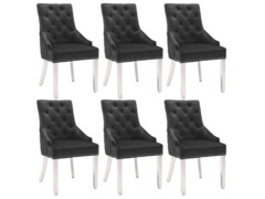  Jídelní židle 6 ks černé samet