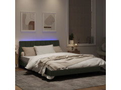  Rám postele s LED osvětlením světle šedý 140 x 200 cm samet