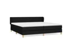  Box spring postel s matrací černá 200x200 cm textil